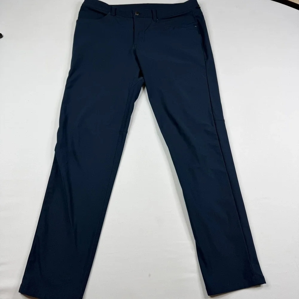 Lululemon ABC Slim 5-Pocket Pant Classic Men 34 Blue Warpstreme Stretch Slim